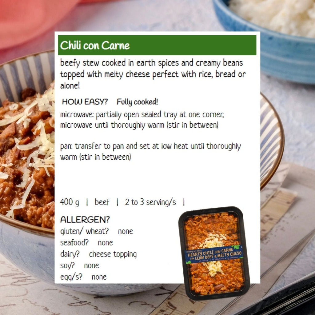 Chili con Carne Western frozen meal Metro Manila family					