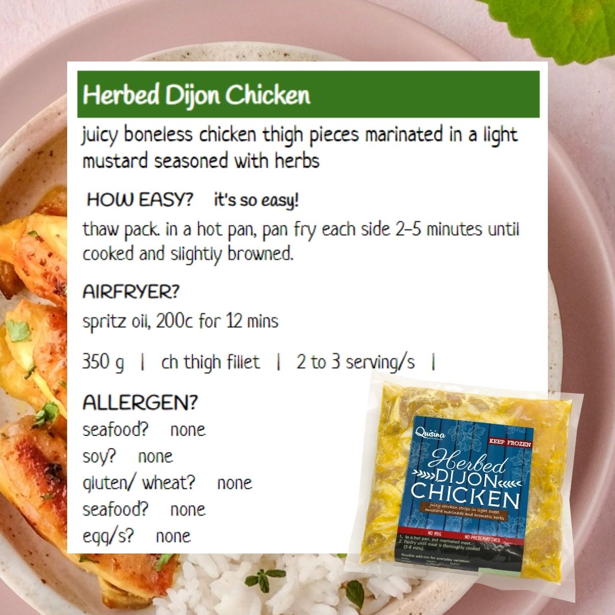 Herbed Dijon Chicken Western frozen meal Metro Manila family					