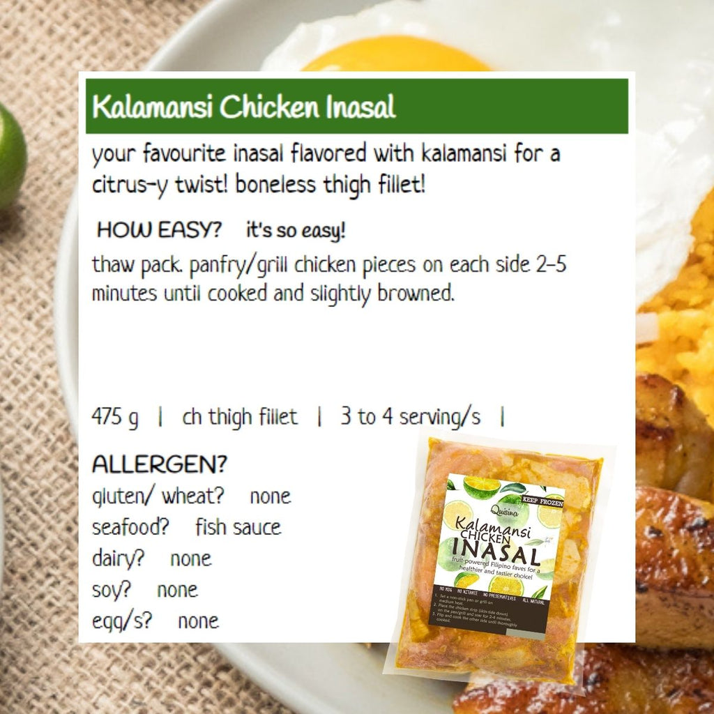 Kalamansi Chicken Inasal Filipino frozen meal Metro Manila family						