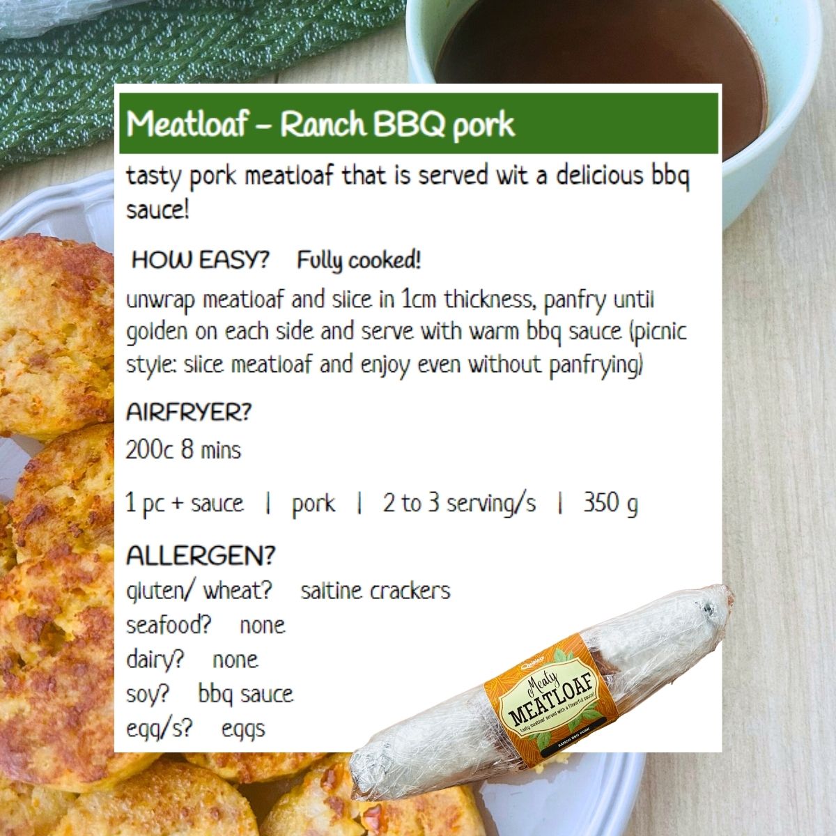 Meatloaf - Ranch BBQ pork Western frozen meal Metro Manila family						