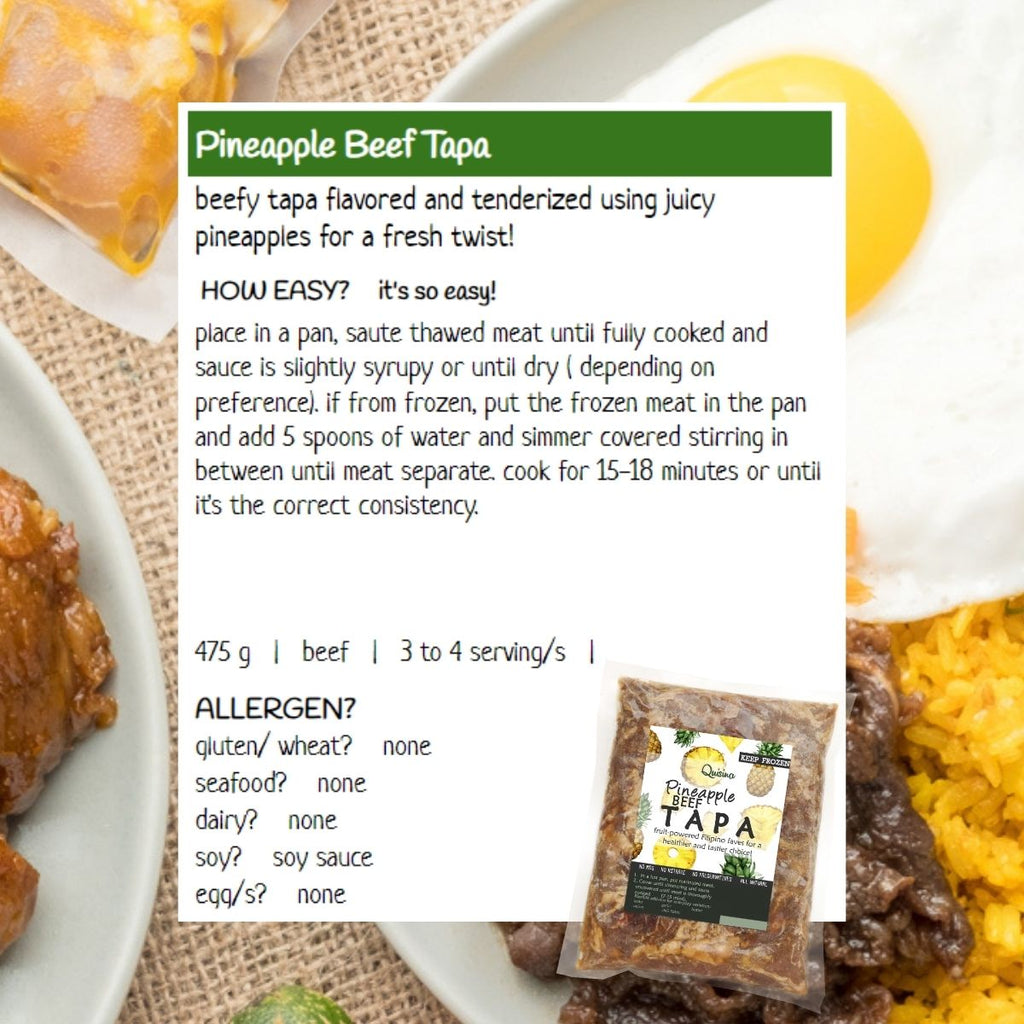 Pineapple Beef Tapa Filipino frozen meal Metro Manila family					