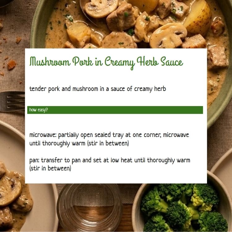 Mushroom Pork in Creamy Herb Sauce
