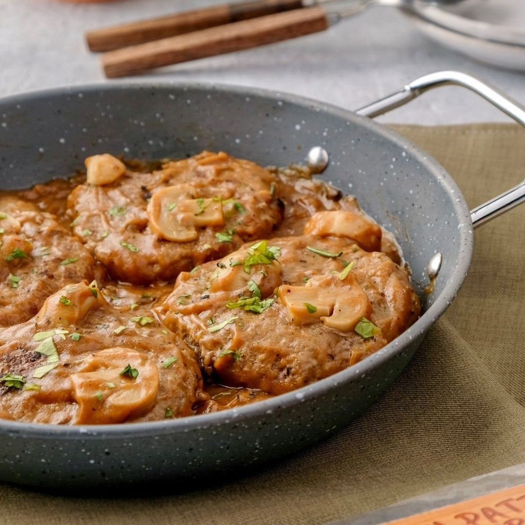 Salisbury Steak w/ Mushroom gravy Western frozen meal Metro Manila family						