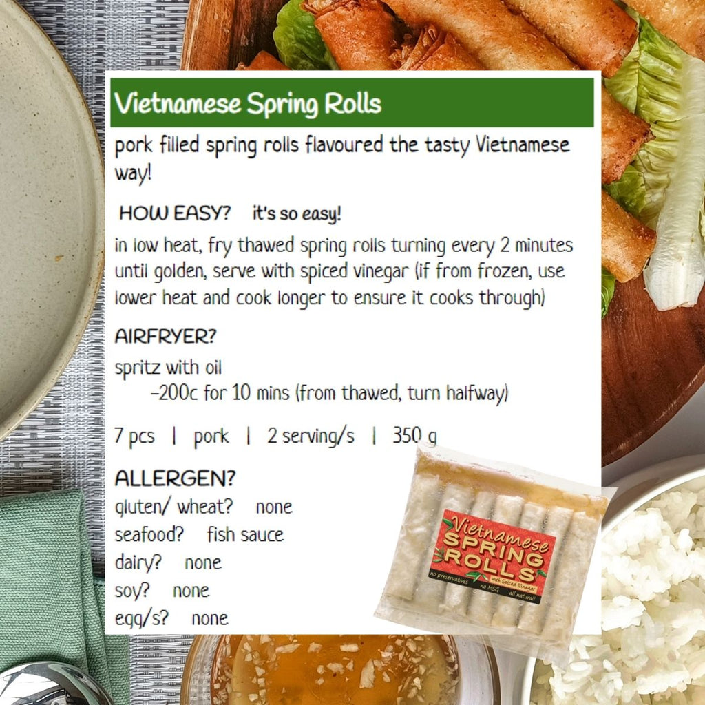Vietnamese Spring Rolls Asian frozen meal Metro Manila family					